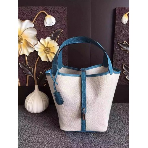 Hermes Picotin Lock Canvas Blue