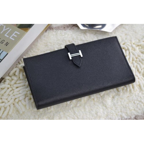 Hermes Calf Leather Wallet H005 H Black