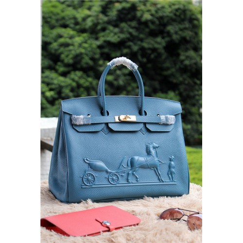 Hermes Birkin Horse Togo Leather Blue 35cm