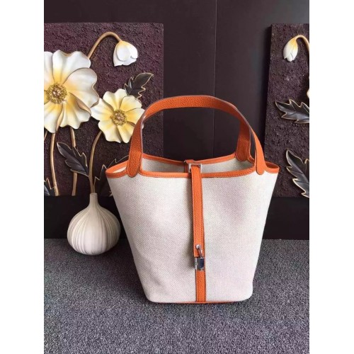 Hermes Picotin Lock Canvas Orange