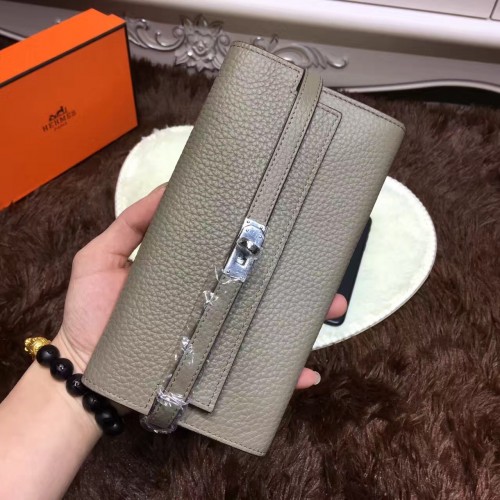 Hermes Kelly Wallet Togo Leather Grey