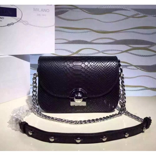 Prada Arcade Bag Snake Leather Black