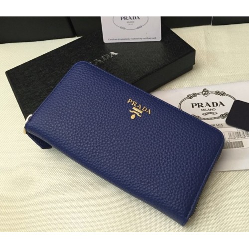 Prada Zipper Wallet 1M0506 Blue