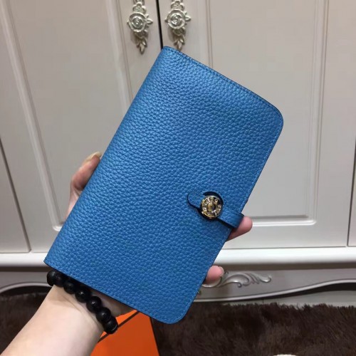 Hermes Dogon Wallet Togo Leather H001 Blue