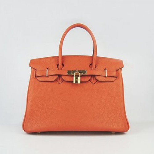 Hermes Birkin 30cm Togo leather Handbags orange gold