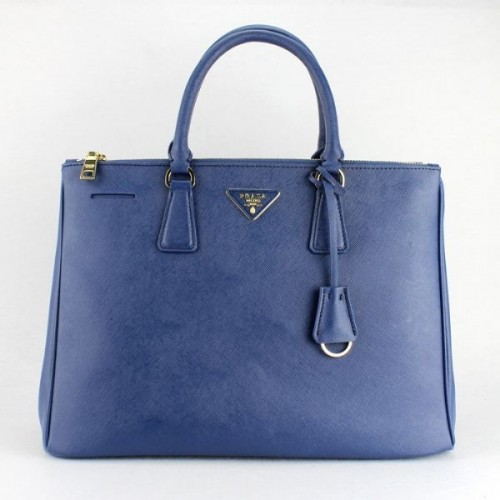 Prada 1786 blue cross pattent tote bag