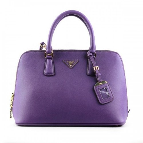 Prada 0812 purple cross pattern tote bag