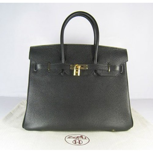 Hermes Birkin 35cm Togo leather Handbags black golden