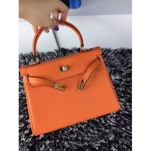 Hermes Kelly 25cm Togo Leather Orange Gold