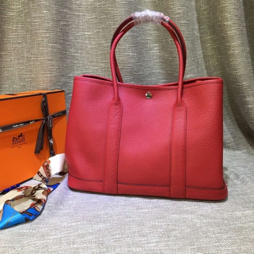 Hermes Garden Party Handbag Large 36cm Red