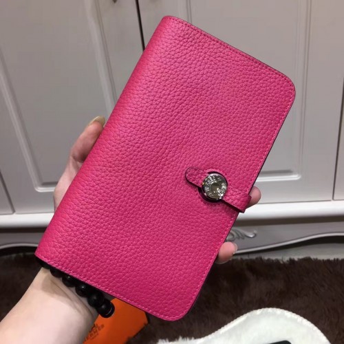 Hermes Dogon Wallet Togo Leather H001 Hot Pink