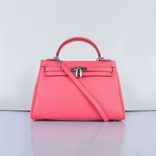 Hermes Kelly 32cm Togo Leather Handbag 6108 Lip Pink Silver