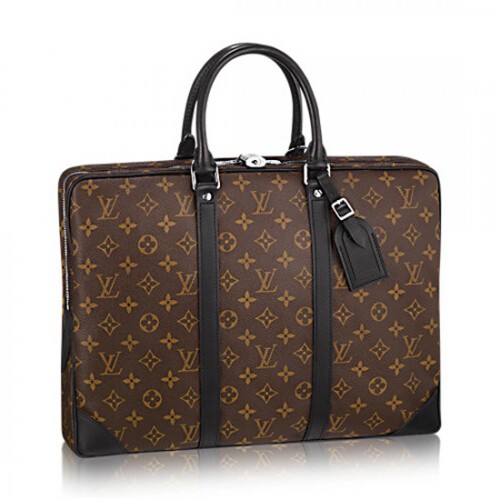 Louis Vuitton M40225 Porte-Documents Voyage Briefcase Monogram Macassar Canvas