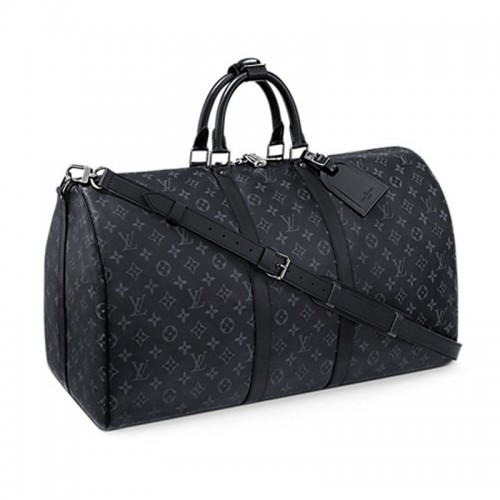 Louis Vuitton M40605 Keepall 55 Bandouliere Duffel Bag Monogram Eclipse Canvas