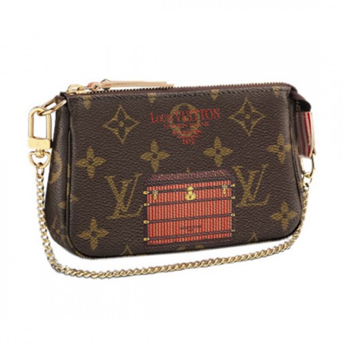 Louis Vuitton M60417 Mini Pochette Accessoires Trunks & Lock Monogram Canvas