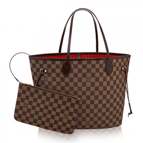 Louis Vuitton N41358 Neverfull MM Shoulder Bag Damier Ebene Canvas