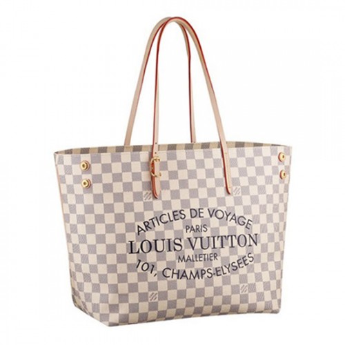 Louis Vuitton N41375 Cabas MM Shoulder Bag Damier Azur Canvas