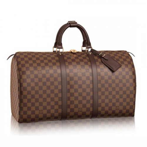 Louis Vuitton N41427 Keepall 50 Duffel Bag Damier Ebene Canvas