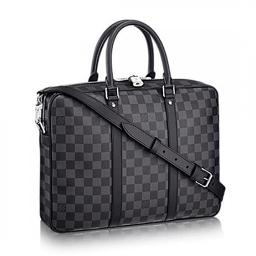 Louis Vuitton N41478 Porte-Documents Voyage PM Briefcase Damier Graphite Canvas