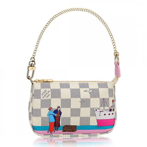 Louis Vuitton N41669 Mini Pochette Accessoires Damier Azur Canvas