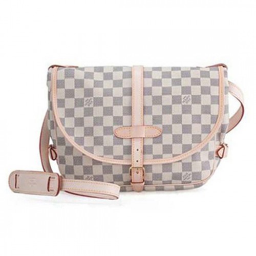 Louis Vuitton N48202 Saumur Crossbody Bag Damier Azur Canvas