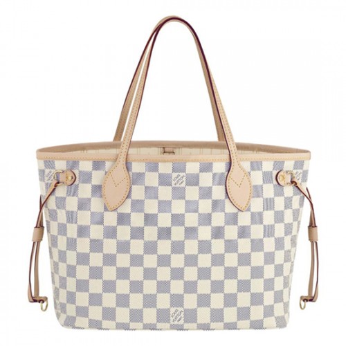 Louis Vuitton N51110 Neverfull PM Shoulder Bag Damier Azur Canvas