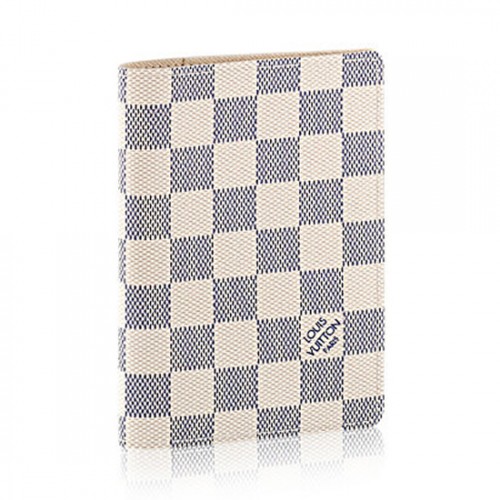 Louis Vuitton N60032 Passport Cover Damier Azur Canvas