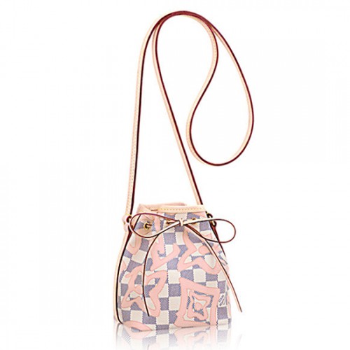 Louis Vuitton N60052 Nano Noe Shoulder Bag Damier Azur Canvas