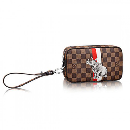 Louis Vuitton N63350 Pochette Volga Damier Ebene Canvas