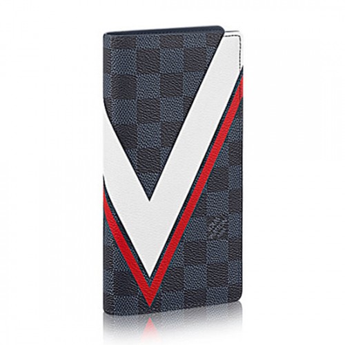 Louis Vuitton N64003 Brazza Wallet Damier Cobalt Canvas