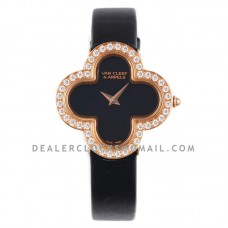 Alhambra Watch 30.2mm Black Dial in Rose Gold Alhambra Watch 30.2mm Black Dial in Rose Gold
