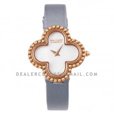Alhambra Watch 30.2mm MOP Dial in Rose Gold in Grey Strap Alhambra Watch 30.2mm MOP Dial in Rose Gold in Grey Strap