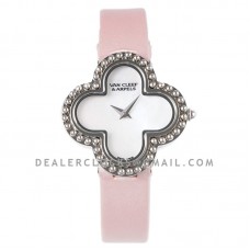 Alhambra Watch 30.2mm White Dial in Steel on Pink Strap Alhambra Watch 30.2mm White Dial in Steel on Pink Strap
