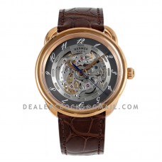 Arceau Squelette Brown Dial in Rose Gold