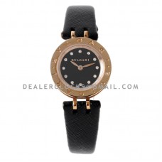 B.Zero Black Dial in Rose Gold on Black Leather Strap