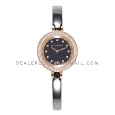 B.Zero Black Dial with Diamond Bezel in Rose Gold on Black Ceramic Bracelet