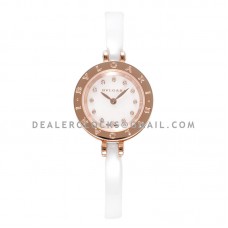 B.Zero MOP Dial in Rose Gold on White Ceramic Bracelet