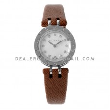 B.Zero MOP Dial in Steel on Brown Leather Strap