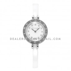 B.Zero MOP Dial in Steel on White Ceramic Bracelet