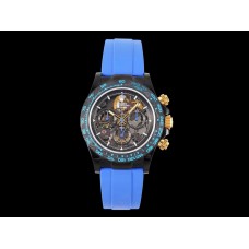Blaken Daytona Skeleton Dial in PVD on Blue Rubber Strap Blaken Daytona Skeleton Dial in PVD on Blue Rubber Strap
