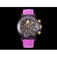 Blaken Daytona Skeleton Dial in PVD on Purple Rubber Strap Blaken Daytona Skeleton Dial in PVD on Purple Rubber Strap