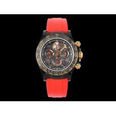 Blaken Daytona Skeleton Dial in PVD on Red Rubber Strap Blaken Daytona Skeleton Dial in PVD on Red Rubber Strap