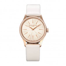 Calatrava 4997 White Dial in Rose Gold on White Leather Strap Calatrava 4997 White Dial in Rose Gold on White Leather Strap