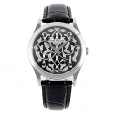 Calatrava 5088/100P Handengraved Black Dial in Platinum Calatrava 5088/100P Handengraved Black Dial in Platinum