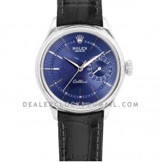 Cellini Date 50519 Blue Dial in White Gold