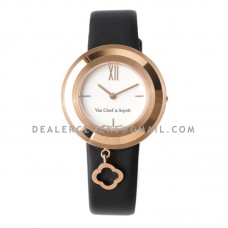 Charms Watch 32m White Dial in Rose Gold on Black Strap Charms Watch 32m White Dial in Rose Gold on Black Strap