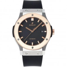 Classic Fusion Automatic 42mm Black Dial on Steel/Rose Gold on Rubber Strap