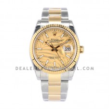Datejust 36 126233 Golden Dial in Steel/Yellow Gold