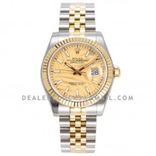 Datejust 36 126233 Golden Dial in Steel/Yellow Gold on Jubilee Bracelet