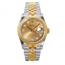 Datejust 36 126233 Golden Motif Dial with Stick Marker in Steel/Yellow Gold in Jubilee
